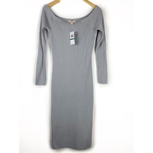 Michael Kors Ribbed Dress Gray